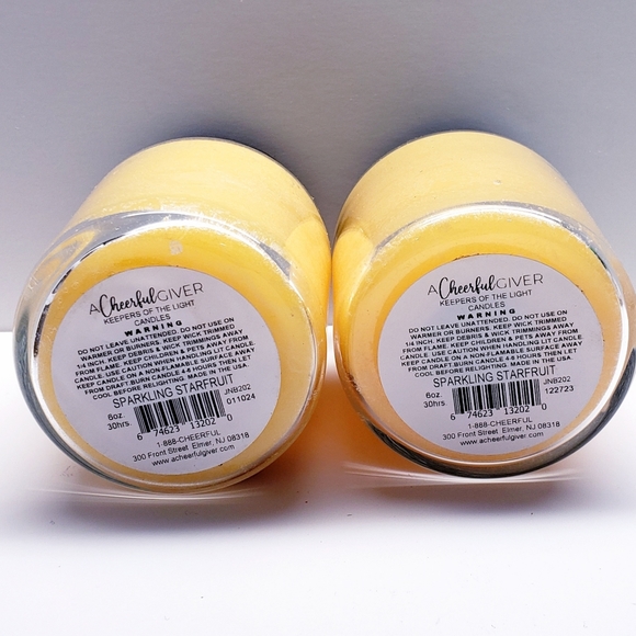 SPARKLING STARFRUIT -A Cheerful Giver Baby Jar Single Wick Candle, 6 oz(2 pack) - Picture 3 of 7